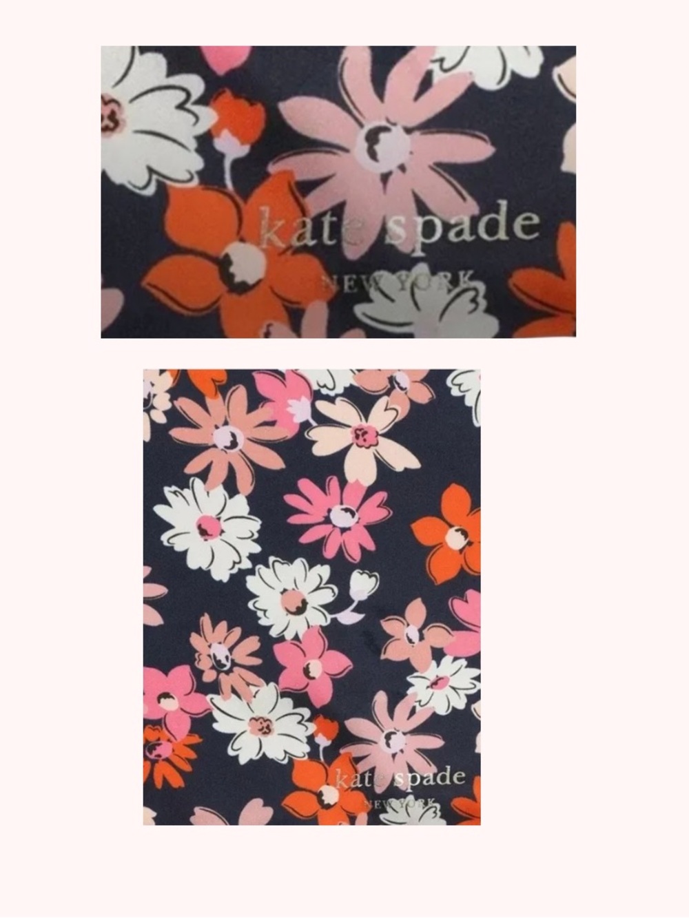 Kate Spade New York Floral Melody Silk Blend Square Scarf Pink Navy NWT - Picture 4 of 5